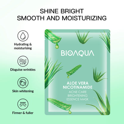 BIOAQUA Aloe Vera & Niacinamide Anti-Acne Brightening Essence Mask 25g