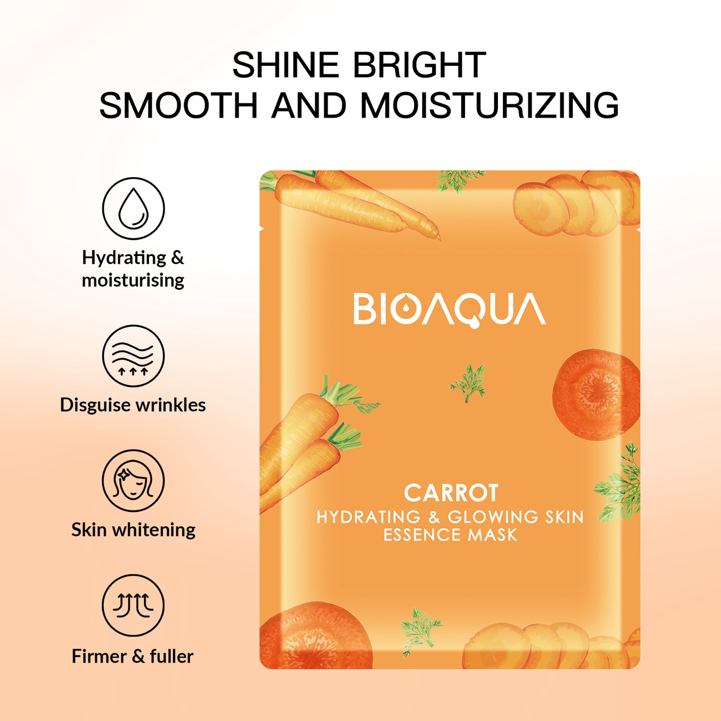 BIOAQUA Carrot Aqua Glow Elastic Skin Essence Mask