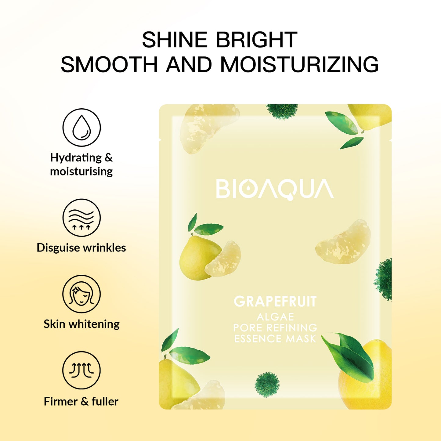 BIOAQUA Grapefruit Seaweed Pore-Tightening Essence Mask 25g